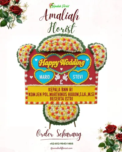 Karangan Papan Bunga Pernikahan di Garungwiyoro